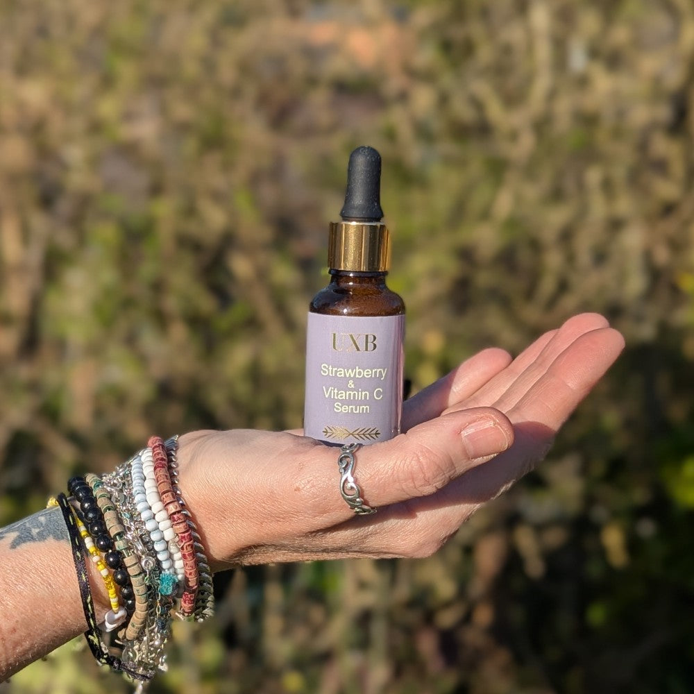 Strawberry & Vitamin C Serum - 15% Pure L-Ascorbic Acid for Brighter Skin - UXB Skincare