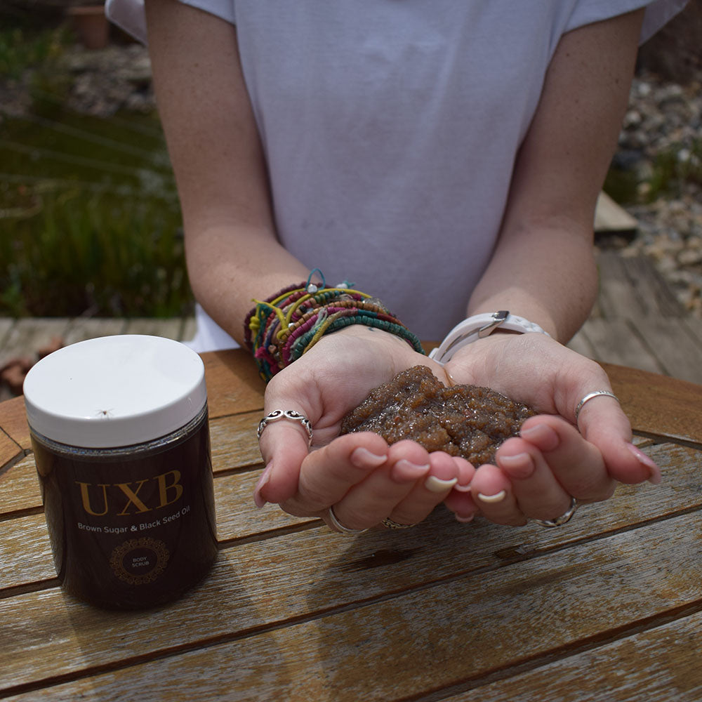 Brown Sugar & Black Seed Oil Body Scrub - UXB natural Skincare