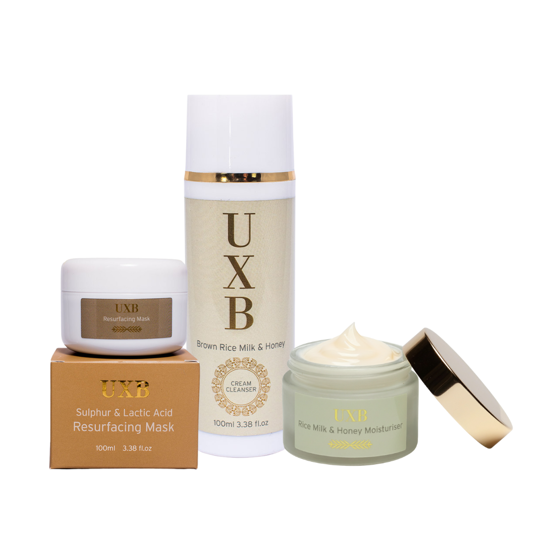 Oily Skin Bundle: Cleanser + Moisturiser + Treatment Mask - The Complete Oily & Pimple Prone Skin Solution - UXB Skincare