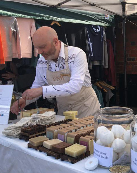 simon cutting hand made soap